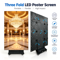 Afficheur LED pliable pour agence bancaire, écran publicitaire pliable P1.86, signalisation numérique intérieure, panneau publicitaire