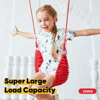 Ropecube Balançoire pour enfants tricotée à la main, réglable, pour intérieur/extérieur, en plastique durable, facile à utiliser, pour parcs de trampolines et écoles