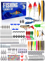 Kit de pêche de 332 pièces, comprenant des vers souples, des cuillères, des spinnerbaits, des jigheads, des hameçons offset, des pinces, des plombs, des perles, pour la pêche au bar, au dorade, à la truite et au brochet