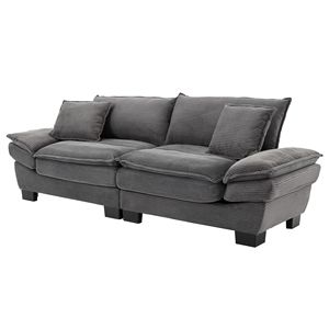 DB Comfortable Upholstered Corduroy Loveseat <b>Sofa</b> Pillows Deep Seat Sleeper Couch <b>for</b> Bedroom <b>Living</b> <b>Room</b> Stylish Furniture Set - Product Image 5