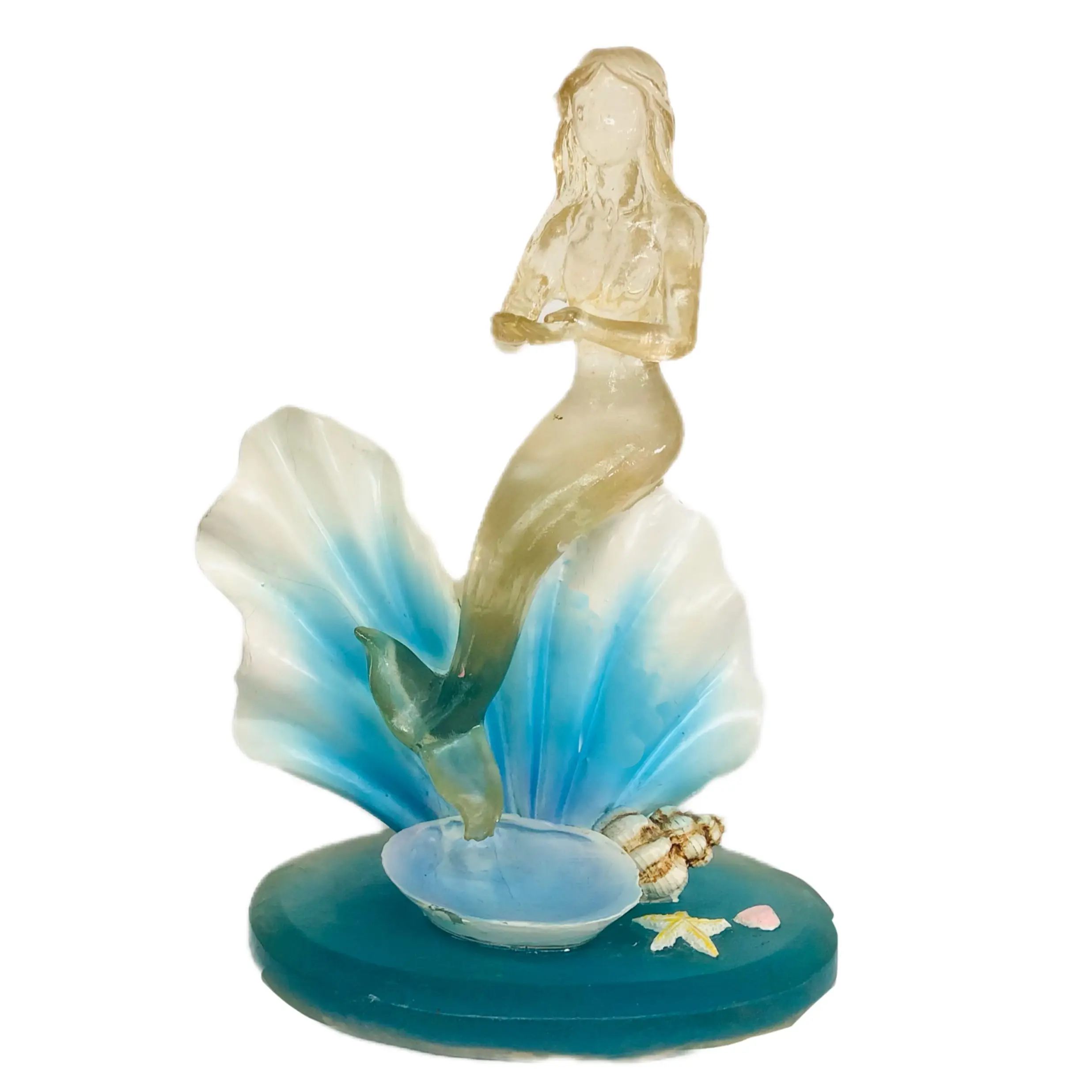 Figurina di sirena, figurina ornamento di vita marina statua da collezione modellata in 3D per la decorazione dell'home Office