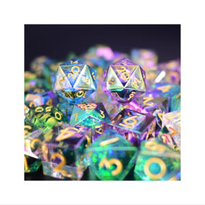 Dés en résine polyédriques de la série Planet, 4 couleurs, yeux de <span class=keywords><strong>dragon</strong></span> électro-plaqués, DND <span class=keywords><strong>5E</strong></span> RPG, LM Factory Direct - Product Image 6