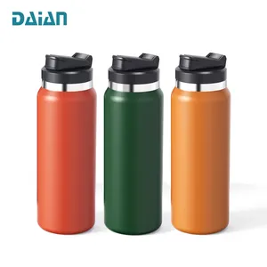 Daian Botol Air Olahraga Desain Baru 20Oz, Gagang Lipat Tahan Bocor Baja Tahan Karat