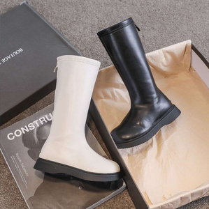 Bottes uniques en cuir PU à fermeture éclair pour filles, collection automne, vente en gros - Product Image 5