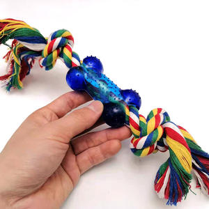 Para Amazon, juguetes ecológicos para mascotas, cuerda de algodón para masticar con cepillo de dientes, hueso de perro, palo para masticar de goma, limpieza de dientes, juguete para perros - Product Image 1