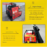 Pompe à incendie portative mini ultra-légère 1,5 pouces 4 temps 2,5 CV, 55 m de hauteur de refoulement, 9 kg, kit de pièces de rechange gratuit, haute pression pour la lutte contre l'incendie