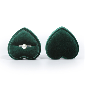 Fuyi Heart-Shaped Jewelry Box Velvet <b>Ring</b> Box Couple <b>Ring</b> Pendant Box Simple and Exquisite Jewelry <b>Storage</b> Box with Sticker Logo - Product Image 4