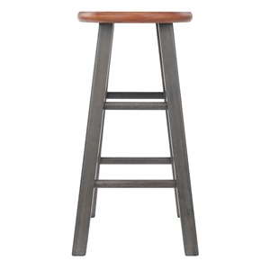 Modern Chic Grey Deco Wood <b>Stool</b> Luxury Decorative <b>Stool</b> with Natural Top for <b>Dining</b> Bar Hotels Restaurants for Living Room - Product Image 5