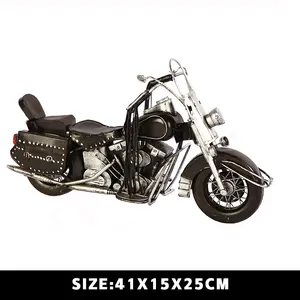 Venta caliente de gran tamaño Vintage motocicleta modelo artesanía decoraciones hierro Metal motocicleta hecha a mano artesanía muebles o regalos