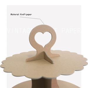 ชั้นวางกระดาษสำหรับวางเค้กขนมหวาน3ชั้นใช้ซ้ำได้สำหรับเค้กวันเกิดงานแต่งงาน - Product Image 4