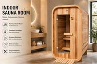 Sauna Interior de Cedro Rojo con Esquinas Redondeadas, Compacta y Fácil de Instalar para Spas y Centros de Bienestar