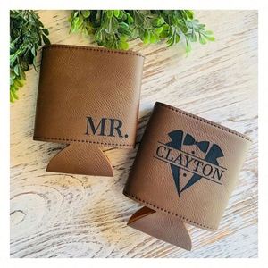 Refroidisseur de canettes personnalisé, isolant pour bière, manchon en néoprène imperméable, support multi-usage pour canettes, cadeau pour garçons d'honneur - Product Image 1