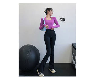 All'ingrosso primavera e autunno <span class=keywords><strong>leggins</strong></span> da donna pantaloni da yoga fitness pantaloni pantaloni a svasata a vita alta - Product Image 6