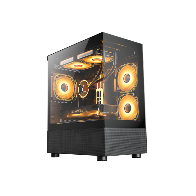 Wholesale Gamer PC Cabinet Tempered Glass Computer Case with USB Front Ports & ARGB RGB for Gamers & Towers