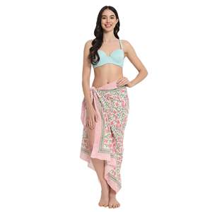 Nouveau sarong en coton imprimé à la main pour femmes, léger, idéal comme paréo de bikini, pour la plage et les vacances d'été - Product Image 3