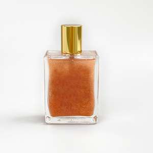 MLM Gold Cap Shimmer Body Oil Water-Based Cylinder Bottle Nourishing Brightening smooth <b>texture</b> makeup body oil cosmetic oil - Product Image 5