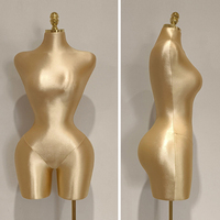 BBL Femme Courbes PU Buste Mannequin Grande Taille avec Or Corps et Robe Forme Vêtements Affichage Torse
