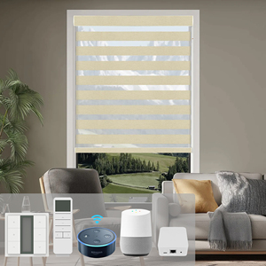 SAMADHI Custom Size Zebra Blinds for <b>Windows</b> Sheer Shades Dual Layer Roller Light Control Indoor - Product Image 1
