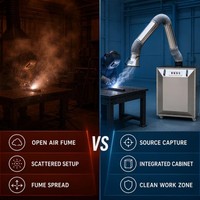 Collecteur de fumée de soudage portable en acier inoxydable, purificateur d'air industriel, bras d'extraction flexible, extracteur de fumée de soudage
