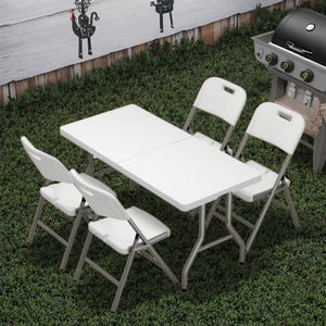 Ngoài trời màu trắng tiệc cưới tổ chức sự kiện có thể gập lại nhựa nhựa gấp bàn Ghế bộ - Product Image 4