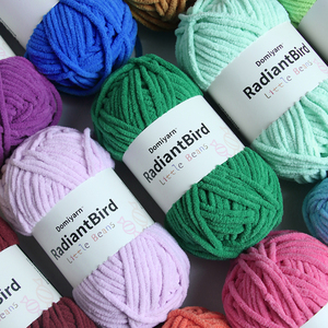 Ít đậu 50g/55m Nhà Máy Giá Chunky polyester sợi Crochet cho khăn chăn - Product Image 5