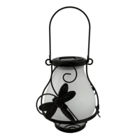 Lampes solaires libellules d'extérieur, lampes de cour, lampes en verre, bouteilles lumineuses créatives avec corde de chanvre