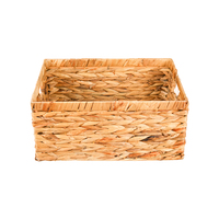 JY Hot Rectangle Gris Tissé à la Main Plateau de Salle de Bain PP Rotin Bacs de Rangement Organisateur Paniers Toilette Réservoir Topper Panier