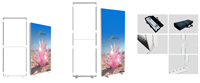 Boîte lumineuse graphique SEG à installation sans outil, rétroéclairée par LED, autoportante, modulaire, extensible, en PVC, équipement publicitaire