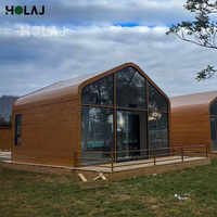 Restaurant extérieur imperméable en aluminium préfabriqué, café, glamping, maisonnette en verre avec salle de bain, hôtel