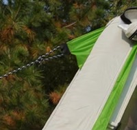 Tente de camping gonflable carrée légère de 4,2 kg, 200x200x140 cm, imperméable 2000 mm, tente pneumatique en Oxford 210D avec auvent