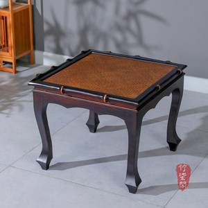 <b>Bamboo</b> Square Coffee <b>Table</b> Woven Top Chinese Style Living Room Tea <b>Table</b> Small Side <b>Table</b> - Product Image 4
