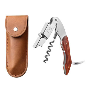 Khui rượu vang bằng gỗ, thép không gỉ, có thể tùy chỉnh, kiểu Jafon, bản lề kép, chuyên nghiệp dành cho phục vụ - Product Image 1