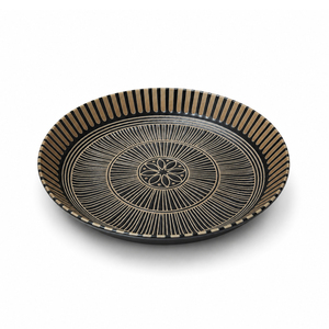 Assiettes en céramique noire artisanales japonaises traditionnelles en gros pour mariage - Product Image 1