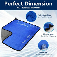 Serviette en tissu de séchage de lavage de voiture en molleton de corail en microfibre Logo personnalisé 600gsm-800gsm forte caractéristique absorbante à séchage rapide
