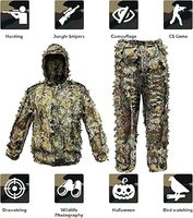 Vente directe d'usine, combinaison de camouflage Ghillie, combinaison à feuilles 3D, vêtements de chasse, forêt, pour l'entraînement, équipement de défense personnelle