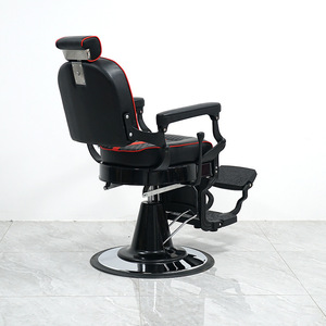 เก้าอี้ตัดผมปรับเอนได้สีดำสไตล์คลาสสิคโมเดิร์น สำหรับช่างตัดผมมืออาชีพ รับน้ำหนักได้มาก เหมาะสำหรับผู้ชายและสปา - Product Image 4