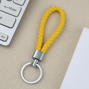 1 pièce Porte-clés en cuir PU tressé, pendentif de sac DIY, porte-clés de voiture, bijou pour homme et femme, cadeau - Product Image 5