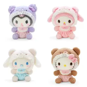 CPC Custom Cartoon Stuffed Animal Sanrio Plush Toy 10cm Kawaii Kuromi Soft Cat Plush Keychain Doll Gift For Child