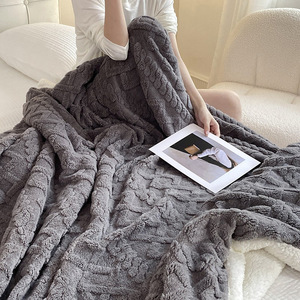 Queen/King Size Winter Comfortable Nap <b>Blanket</b> Warm Taffeta Throw <b>Thick</b> Solid Design Modern Simplicity Customizable Home Use - Product Image 3