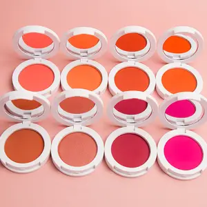 Vente en gros de fard à joues pigmentés de maquillage à quantité minimale de commande basse Palette de fard à joues chatoyante rose lisse marque privée fard à joues végétalien