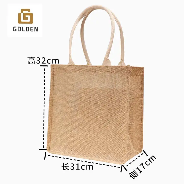 Großhandel Plain Shopper Einkaufstasche Custom Factory Hot Handmade Geschenk Jute Taschen