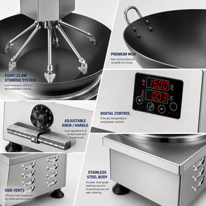 Tabletop Eight-Claw Automatic Stir Fry Machine <b>Electric</b> Induction Wok Cooker for Restaurant Commercial Kitchen One Stop Purchase - Product Image 2