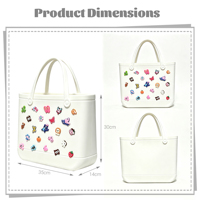 Bolso de Mano Impermeable de EVA, Ligero, con Bloques de Color, Lavable, con Parte Superior Abierta, Bolso de Hombro para Toda Temporada