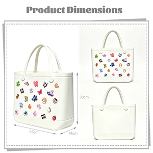 Bolso de Mano Impermeable de EVA, Ligero, con Bloques de Color, Lavable, con Parte Superior Abierta, Bolso de Hombro para <span class=keywords><strong>Toda</strong></span> Temporada - Product Image 5