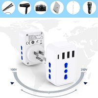 Adaptateur de voyage US Reisende avec 3 ports USB-A et 1 port Type-C, protection de sécurité pour les prises, 250V 10A, personnalisable OEM