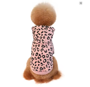 レオパード柄ドッグフーディー-ペットシャツ、フレンチブルドッグプードル服、小型犬・中型犬用軽量ペット用暖かいセーター - Product Image 6