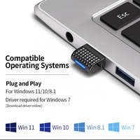 USB BT5.4 Computer Adapter Plug & Play Mini EDR/BLE Dongle Receiver & Transmitter Black ABS Material A2DP Support 10-20m 3Mbps