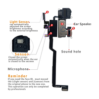 Haut-parleur d'oreille avec microphone et capteur de lumière pour iPhone 11 12 Mini Pro X XR XS Max avec câble flexible de remplacement