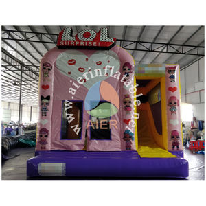 Château <span class=keywords><strong>gonflable</strong></span> sur le thème de la surprise en PVC avec toboggan, château <span class=keywords><strong>gonflable</strong></span> rose pour fête d'anniversaire de filles - Product Image 1