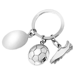 Porte-clés de football personnalisé en cuir et métal avec logo personnalisé pour usage professionnel - Product Image 1